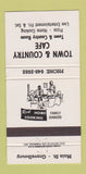 Matchbook Cover - Town and Country Cafe Gravelbourg KS 30 Strike