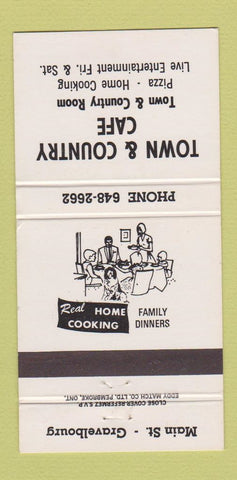 Matchbook Cover - Town and Country Cafe Gravelbourg KS 30 Strike