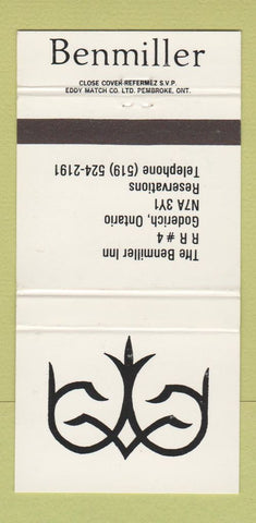 Matchbook Cover - Benmiller Inn Goderich ON 30 Strike