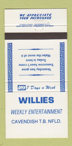 Matchbook Cover - Willies Cavendish NF 30 Strike