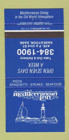 Matchbook Cover - Mediterranean Inn Saskatoon SK 30 Strike