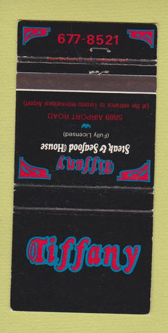 Matchbook Cover - Tiffany Steak Seafood Toronto ON WEAR 30 Strike