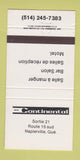 Matchbook Cover - Continental Restaurant Motel Napierville QC 30 Strike