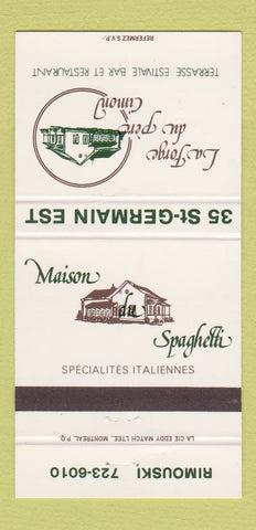 Matchbook Cover - La Forge du Pere Cimon Restaurant Rimouski QC 30 Strike