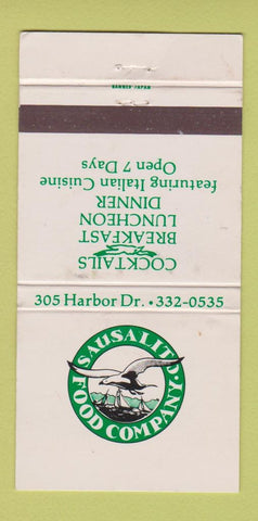 Matchbook Cover - Sausalito Food Company CA WEAR 30 Strike