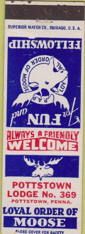 Matchbook Cover - Matchbook Cover Moose Lodge Pottstown PA