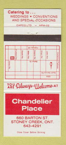 Matchbook Cover - Chandelier Place Stoney Creek ON 30 Strike