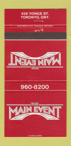 Matchbook Cover - The Main Event Toronto ON 30 Strike