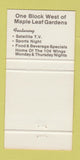 Matchbook Cover - The Main Event Toronto ON 30 Strike