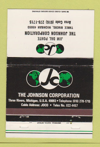 Matchbook Cover - Johnson Corporation Three River MI 40 Strike