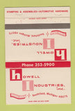 Matchbook Cover - Howell Industries Southfield MI stamping 40 Strike