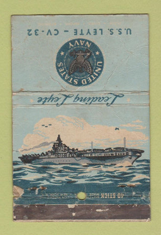 Matchbook Cover - USS Leyte CV 32 Military POOR 40 Stick