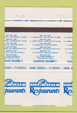 Matchbook Cover - Jack Baker's MISPRINT Highstown Toms River NJ 40 Strike