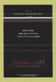 Matchbook Cover - Cynthia's Restaurant Wilmington DE 40 Strike
