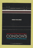 Matchbook Cover - Condon's Restaurant New York City 40 Strike