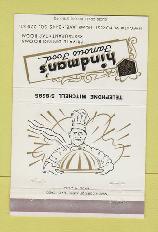 Matchbook Cover - Hindman's Restaurant Milwaukee WI 40 Strike