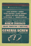 Matchbook Cover - General Screw Chicago IL WORN 40 Strike