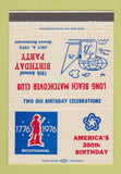 Matchbook Cover - Long Beach Match Club 1975 40 Strike