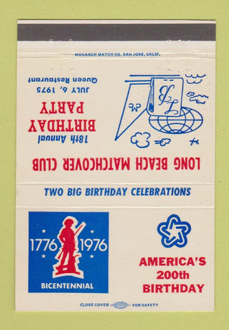 Matchbook Cover - Long Beach Match Club 1975 40 Strike