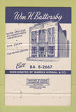 Matchbook Cover - Wm Battersby Funeral Home Philadelphia PA #2 40 Strike
