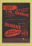 Matchbook Cover - Robin's Liquor Store Jacksonville FL 40 Strike