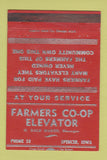 Matchbook Cover - Farmers COOP Elevator Spencer IA low phone # 40 Strike