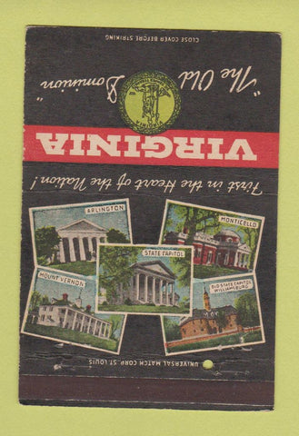 Matchbook Cover - Virginia Tourism VA 40 Strike