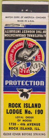 Matchbook Cover - Matchbook Cover Moose Lodge Rock Island IL