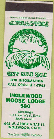 Matchbook Cover - Matchbook Cover Moose Lodge Inglewood CA