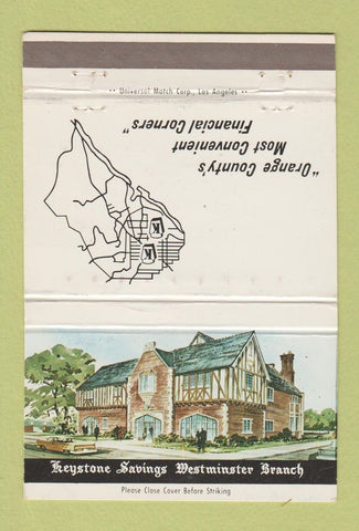 Matchbook Cover - Keystone Savings Westminster CA WEAR 40 Strike