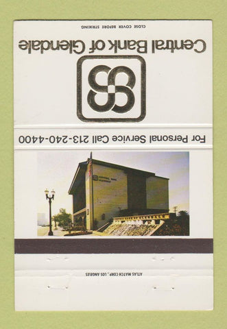 Matchbook Cover - Central Bank of Glendale CA 40 Strike