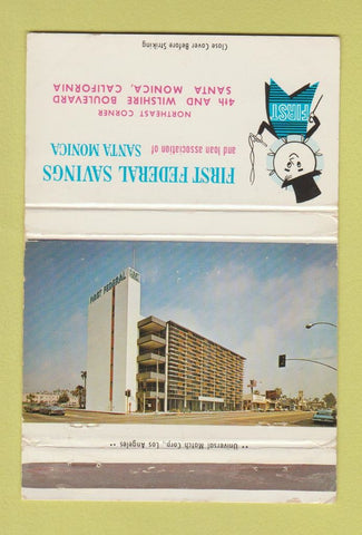 Matchbook Cover - First Federal Savings Santa Monica CA WEAR 40 Strike