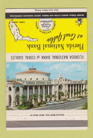 Matchbook Cover - Florida National Bank Coral Gables FL WEAR 40 Strike