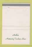 Matchbook Cover Halle's Maternity Fashion Show West End Diaper Service 40 Strike