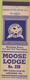 Matchbook Cover - Matchbook Cover Moose Lodge Lebanon PA
