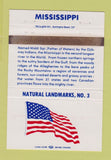 Matchbook Cover - Natural Landmarks RMS #3 Mississippi River WEAR 40 Strike