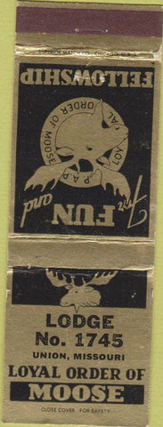 Matchbook Cover - Matchbook Cover Moose Lodge Union MO