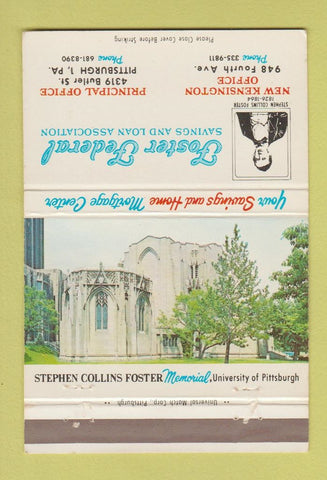 Matchbook Cover - Foster Federal Savings Stephen Collins Pittsburgh PA 40 Strike
