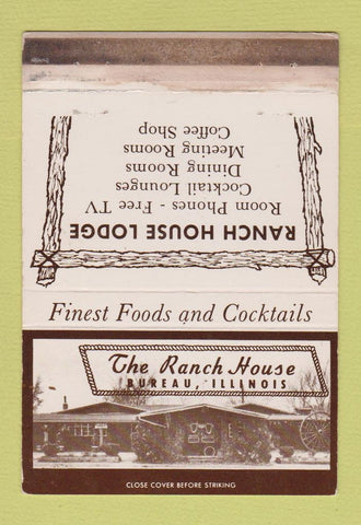 Matchbook Cover - The Ranch House Bureau IL WORN 40 Strike