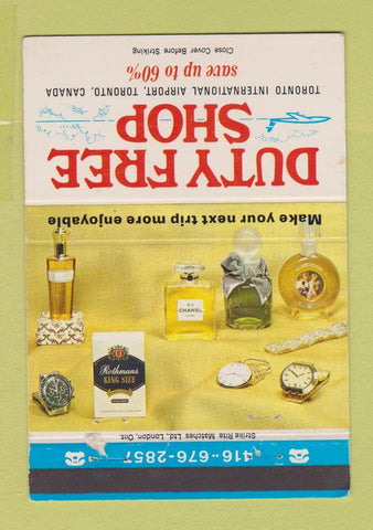 Matchbook Cover - Duty Free Shop Toronto ON Airport 40 Strike
