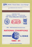 Matchbook Cover - Burford Beer Miller Lite Fort Smith AR schedule 40 Strike