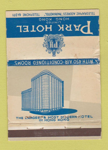 Matchbook Cover - Park Hotel Hong Kong WORN 40 Strike