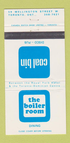 Matchbook Cover - Coal Bin disco Pub Toronto ON 30 Strike