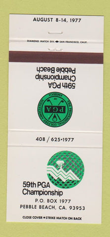 Matchbook Cover - PGA Championship Golf Pebble Beach CA 1977 30 Strike