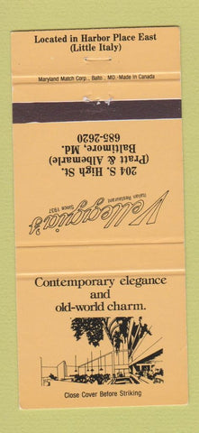 Matchbook Cover - Velleggia's Restaurant Italian Baltimore MD 30 Strike