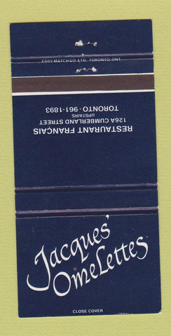Matchbook Cover - Jacques' Omelettes Toronto ON 30 Strike
