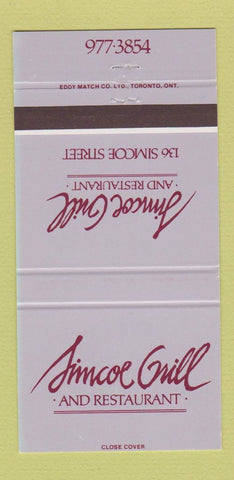 Matchbook Cover - Simcoe Grill Restaurant Toronto ON 30 Strike