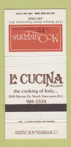 Matchbook Cover - McQuiggan's Inn Vancouver BC 30 Strike