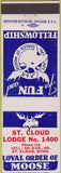 Matchbook Cover - Matchbook Cover Moose Lodge St Cloud MN