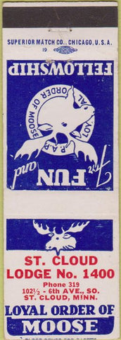 Matchbook Cover - Matchbook Cover Moose Lodge St Cloud MN